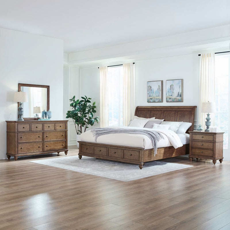 Twin Lakes King Storage Bed, Dresser & Mirror, Night Stand image