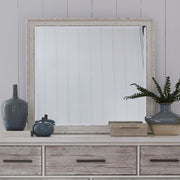 Backroads Landscape Mirror in Weathered White/Parchment Brown image