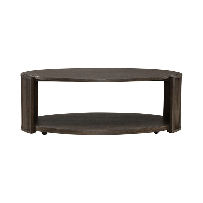 City View Oval Cocktail Table in Coffee Bean