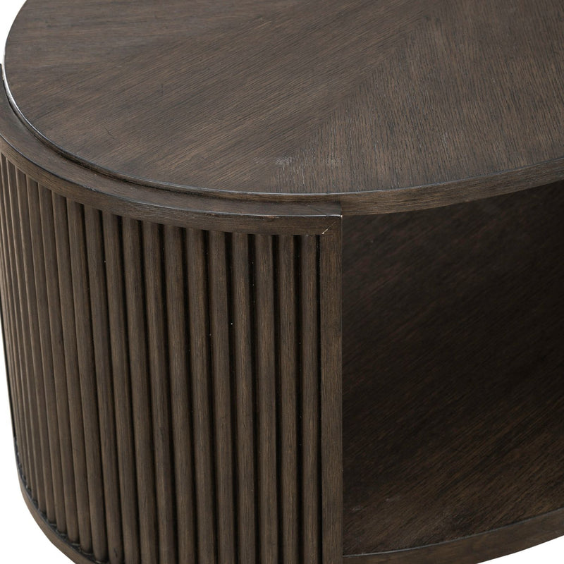 City View Oval Cocktail Table in Coffee Bean