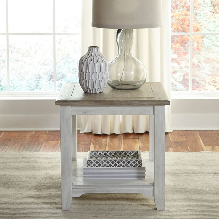 Liberty Furniture Summerville End Table in Soft White Wash