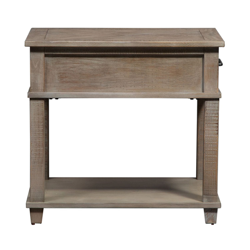 Parkland Falls Rectangular End Table in Weathered Taupe
