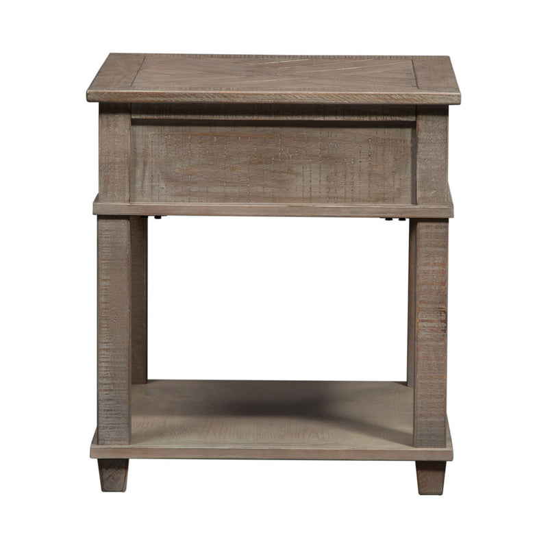 Parkland Falls Rectangular End Table in Weathered Taupe