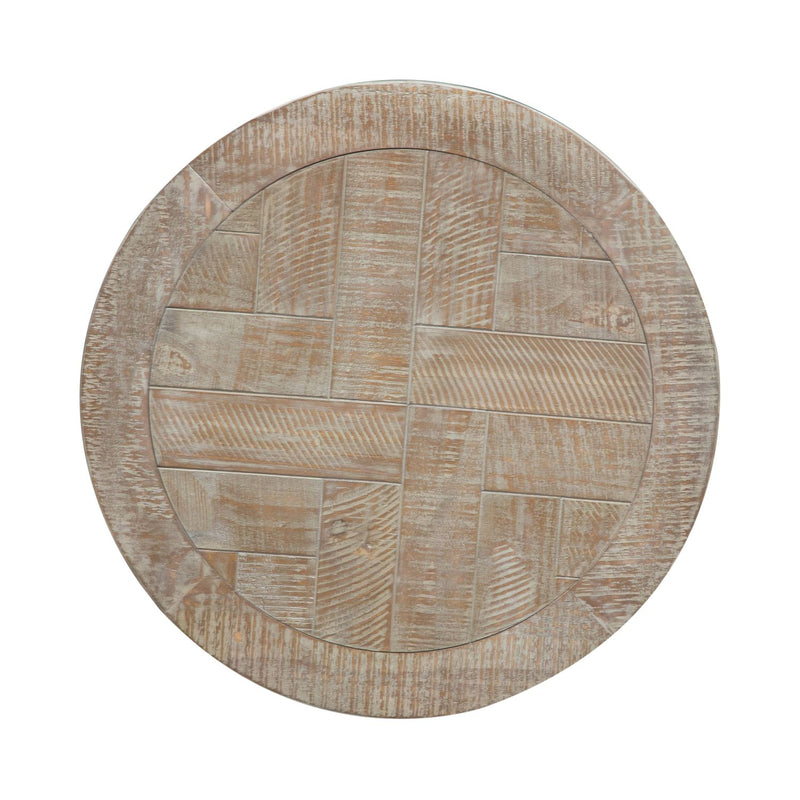 Parkland Falls Round End Table in Weathered Taupe