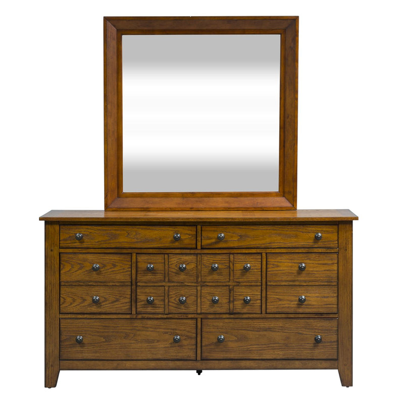 Grandpas Cabin King Sleigh Bed, Dresser & Mirror