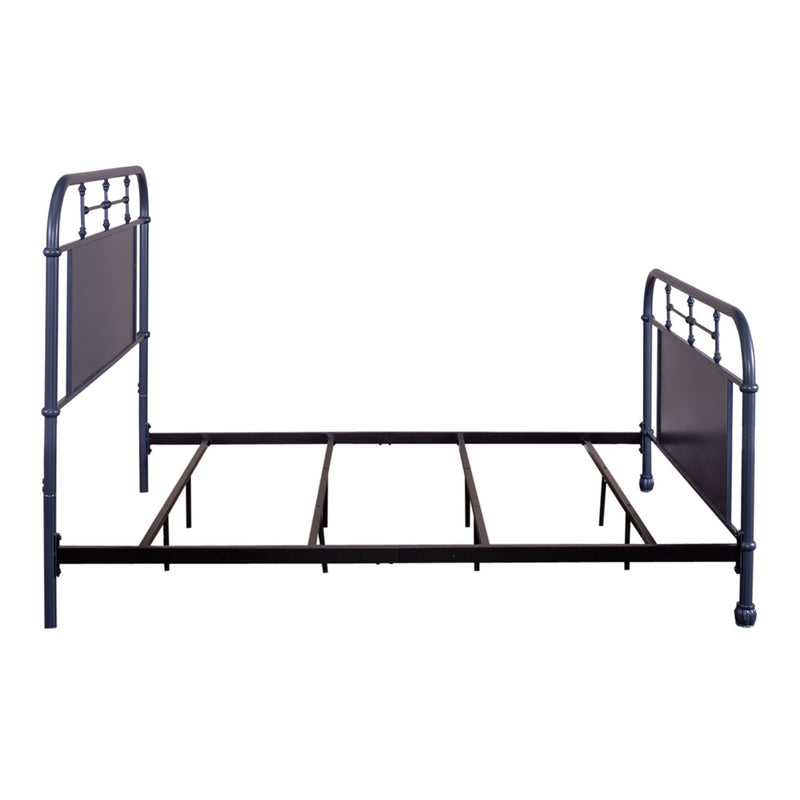 Vintage Series Queen Metal Bed in Navy