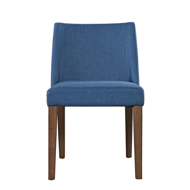 Space Saver Nido Chair (Blue) in Satin Walnut (Set of 2)