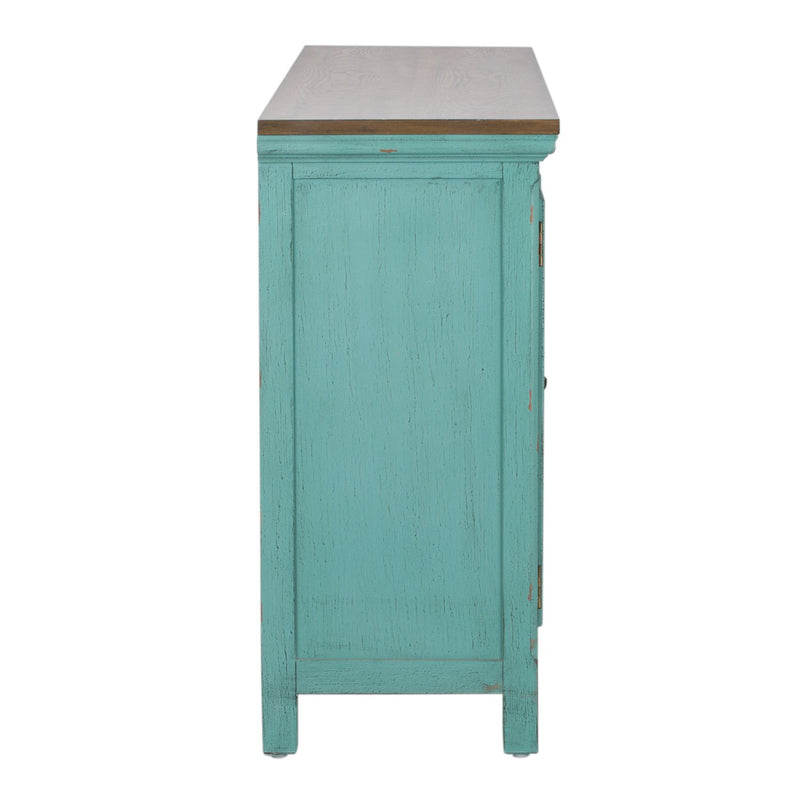 Kensington 4 Door Accent Cabinet in Turquoise