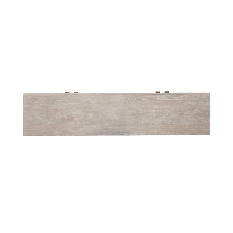 Kinsley 4 Door Accent Cabinet in Washed Taupe & Silver Champagne EST SHIP TIME APPX 4 WEEKS