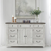 River Place 9 Drawer Dresser in Riverstone White and Tobacco image