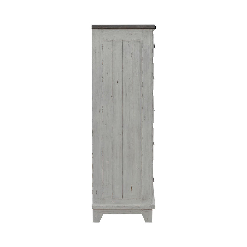 River Place 6 Drawer Chest in Riverstone White and Tobacco