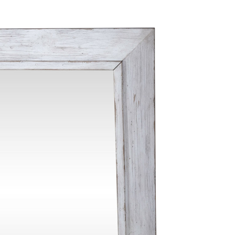 River Place Mirror in Riverstone White and Tobacco
