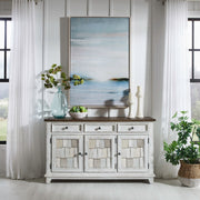River Place Accent Server in Riverstone White & Tobacco image