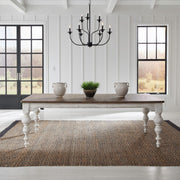 River Place Rectangular Leg Table in Riverstone White & Tobacco image