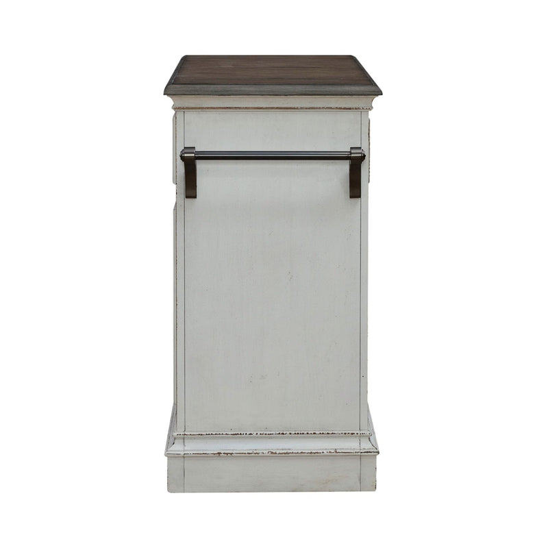 Magnolia Manor Bar Cart in Antique White & Weathered Bark EST SHIP TIME APPX 4 WEEKS