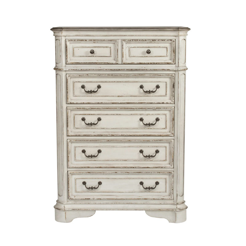 Magnolia Manor King Uph Sleigh Bed, Dresser & Mirror, Chest