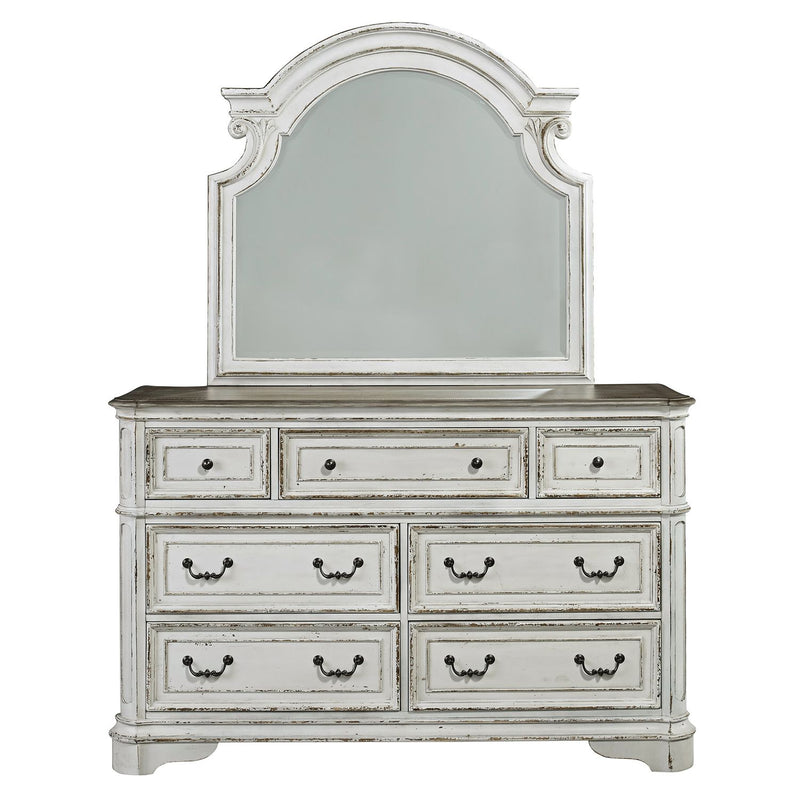 Magnolia Manor Queen Uph Sleigh Bed, Dresser & Mirror, Chest