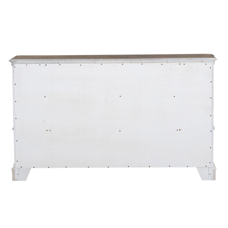 Magnolia Manor Leg 9 Drawer Dresser in Antique White