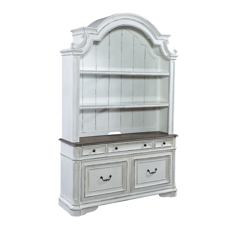 Magnolia Manor Opt Credenza & Hutch