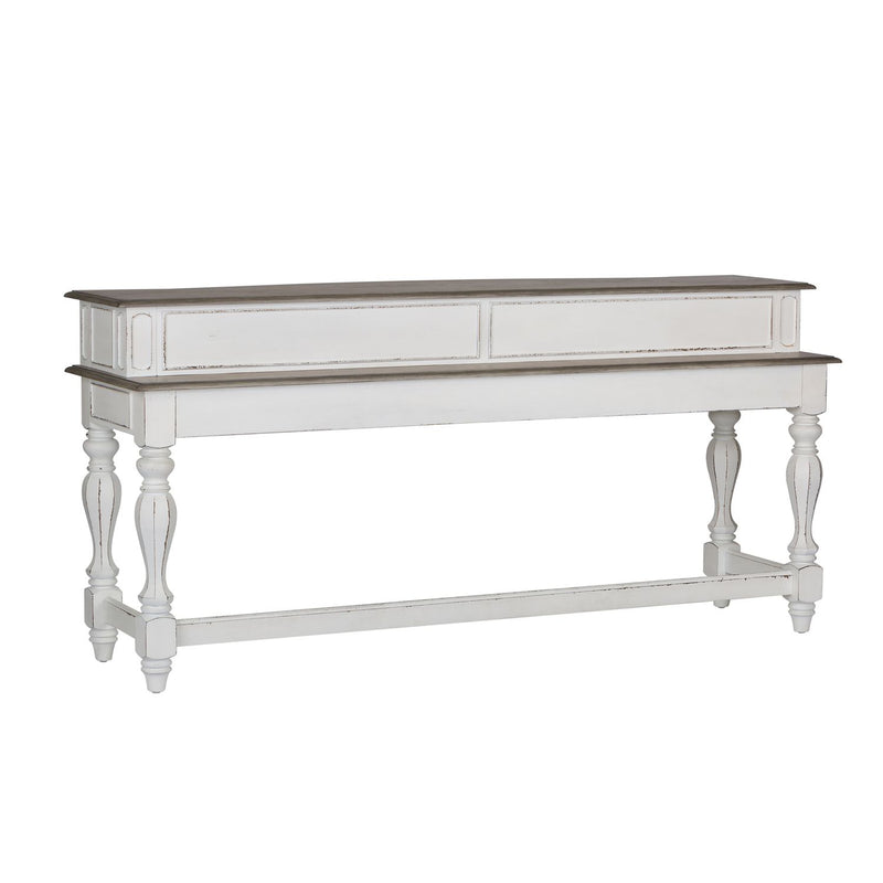 Magnolia Manor Console Bar Table in Antique White