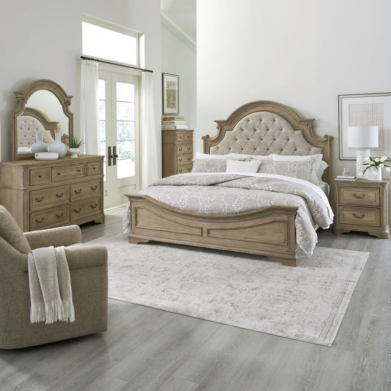 Magnolia Manor Queen Uph Bed, Dresser & Mirror, Chest, Night Stand image