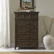 Paradise Valley 5 Drawer Chest in Saddle Brown image