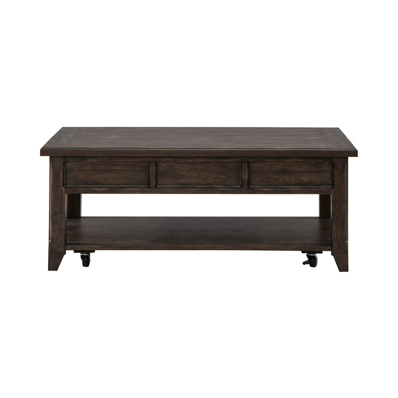 Paradise Valley Lift Top Cocktail Table in Saddle Brown