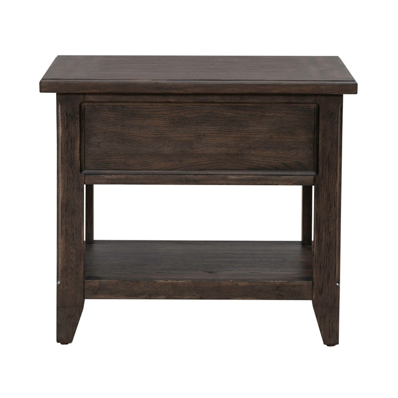 Paradise Valley Rectangular End Table in Saddle Brown