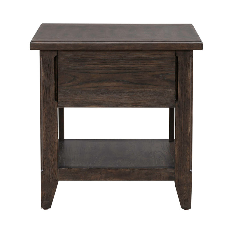 Paradise Valley Rectangular End Table in Saddle Brown