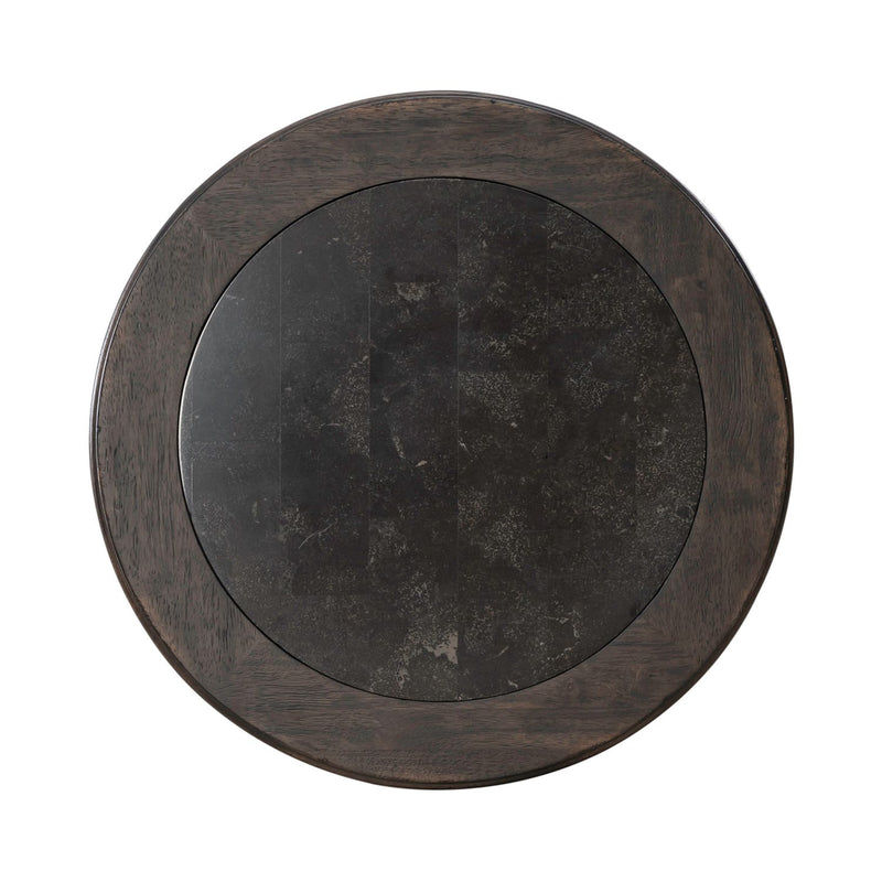 Paradise Valley Round Chairside Table in Saddle Brown