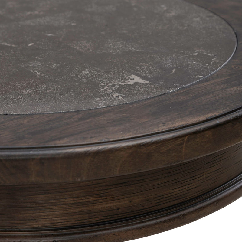 Paradise Valley Round Chairside Table in Saddle Brown
