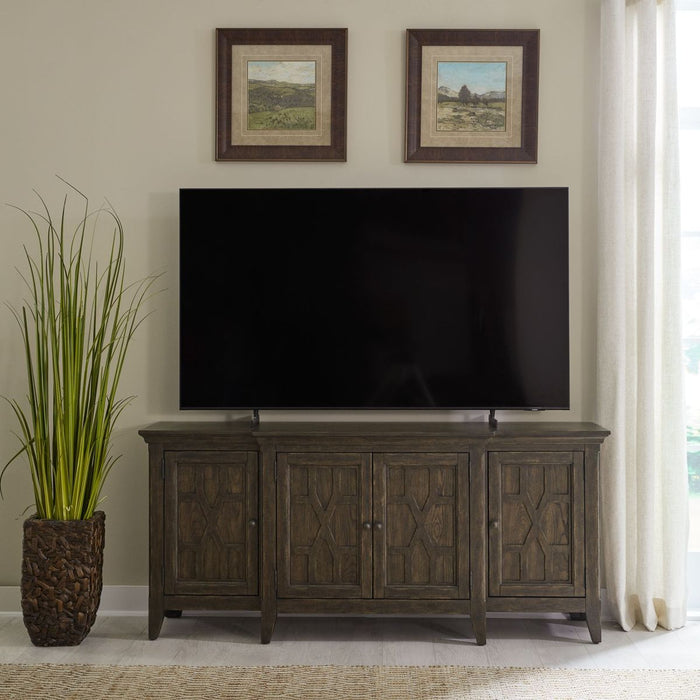 Liberty Furniture Paradise Valley 76 Inch TV Console in Saddle Brown