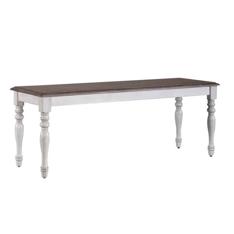 Ocean Isle Bench (RTA) in Antique White with Weathered Pine