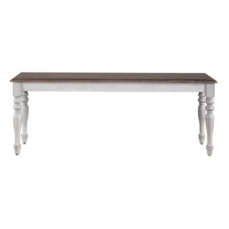 Ocean Isle Bench (RTA) in Antique White with Weathered Pine