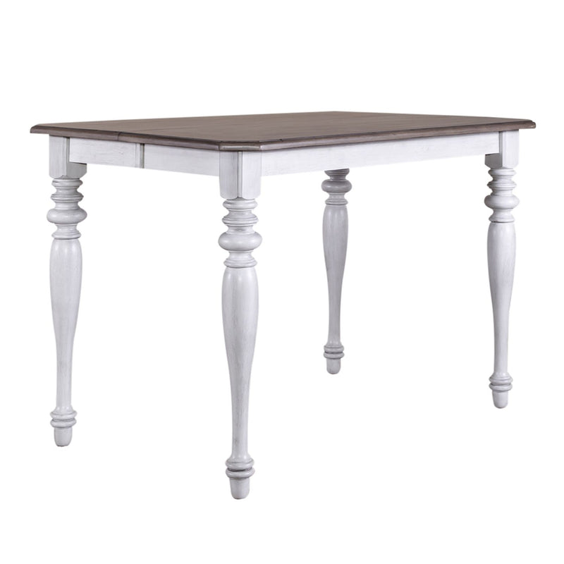 Ocean Isle Gathering Table in Antique White with Weathered Pine