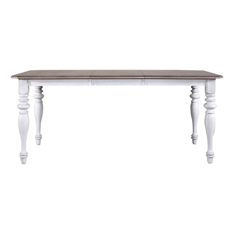 Ocean Isle Rectangular Leg Table in Antique White with Weathered Pine