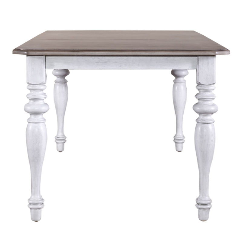 Ocean Isle Rectangular Leg Table in Antique White with Weathered Pine