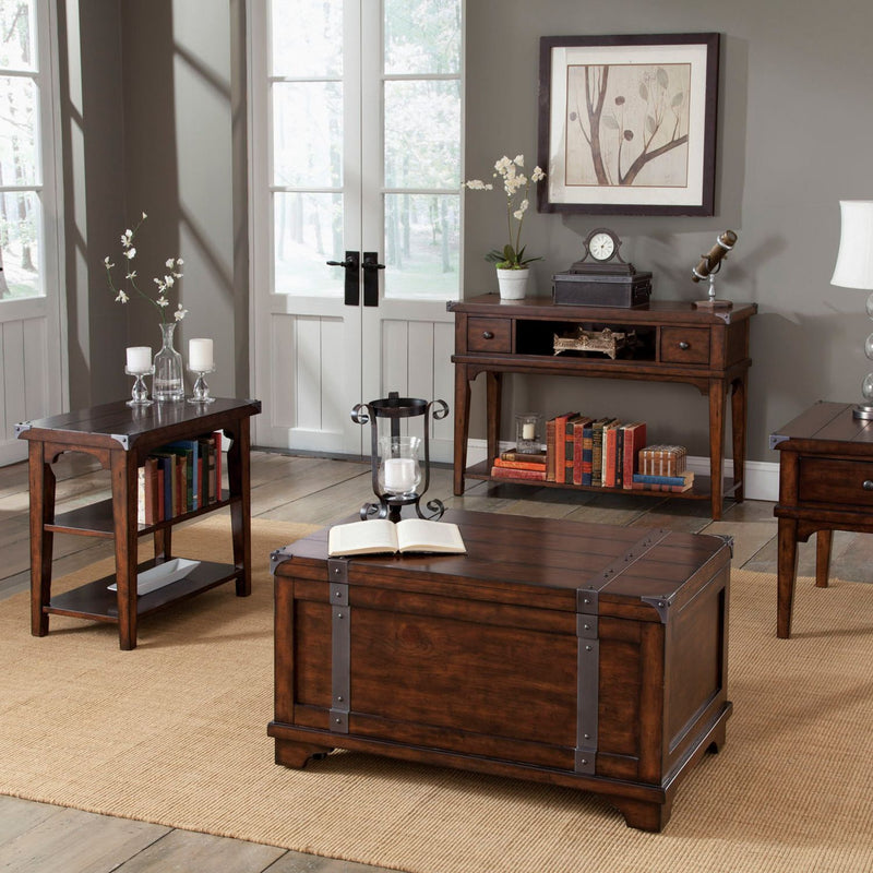 Aspen Skies End Table in Russet Brown