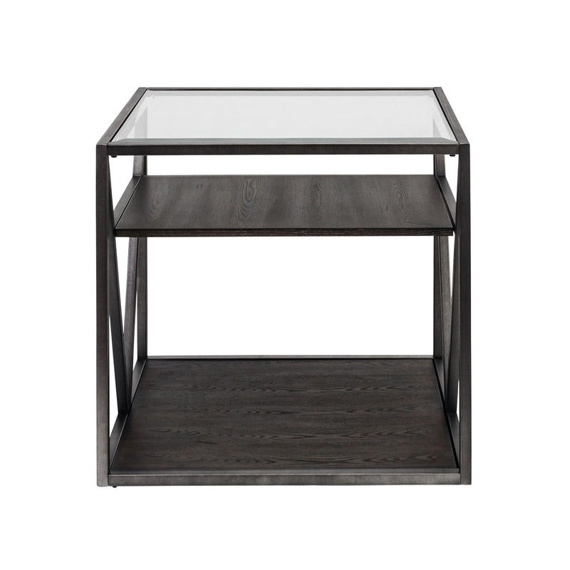 Arista End Table in Cobblestone Brown