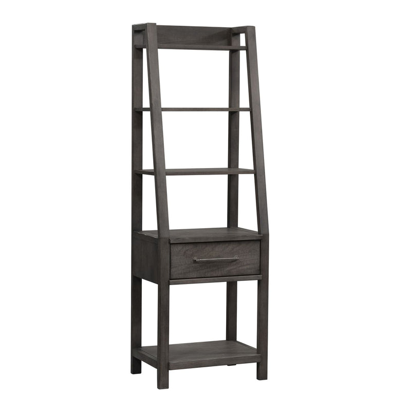 Modern Farmhouse Leaning Bookcase in Dusty Charcoal