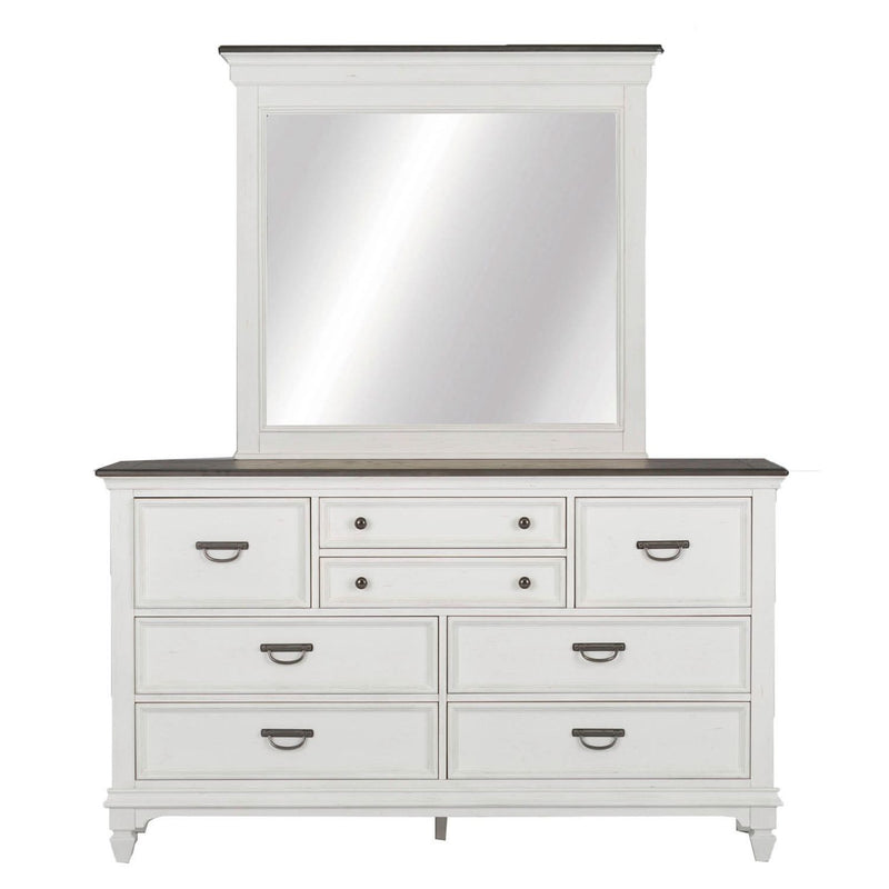 Allyson Park King Panel Bed, Dresser & Mirror, Chest, Night Stand