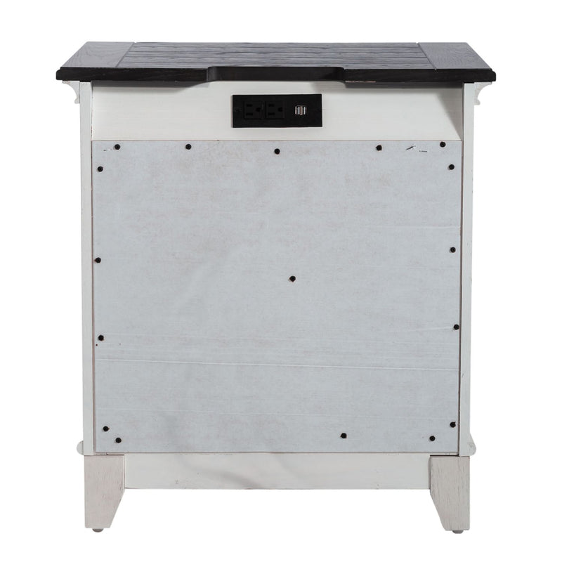 Allyson Park 2 Drawer Nightstand with Charging Station in White