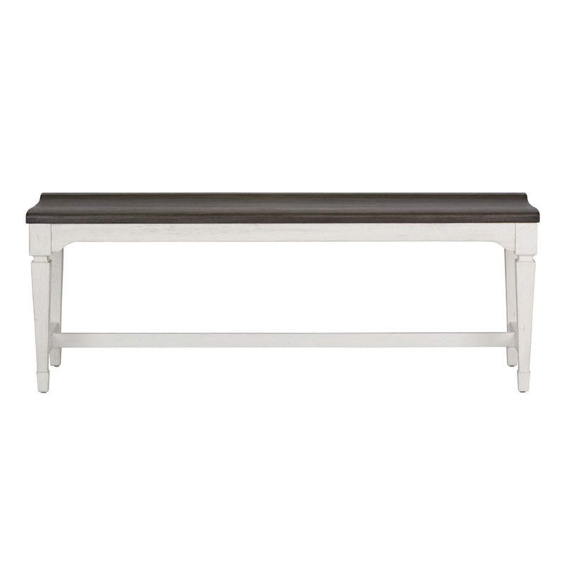 Allyson Park Wood Seat Bench in Wirebrushed White
