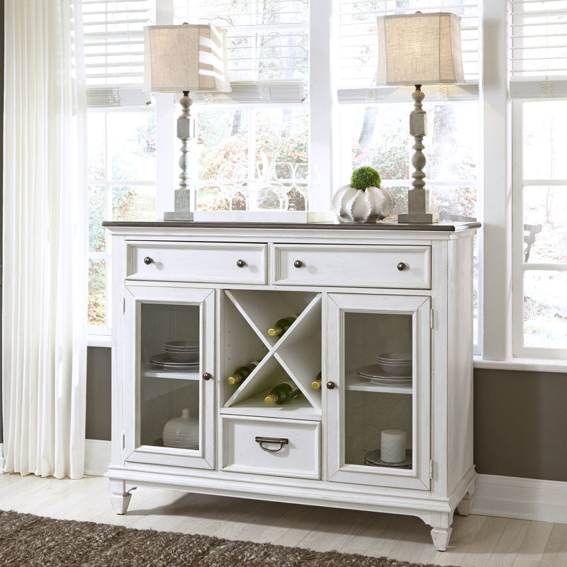 Allyson Park Buffet in White with Charcoal image