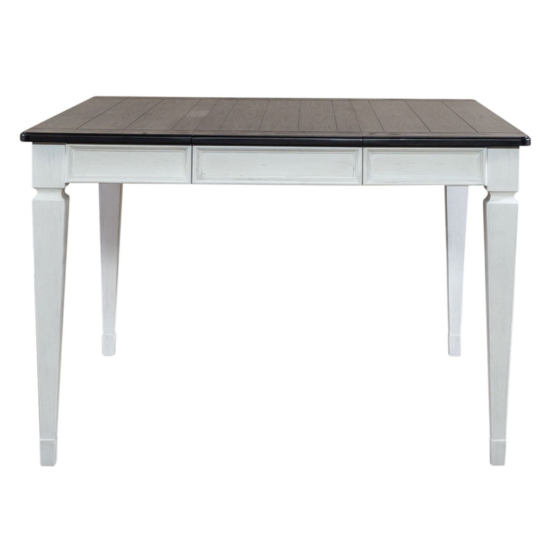 Allyson Park Pedestal Counter Height Leg Table in Wirebrushed White
