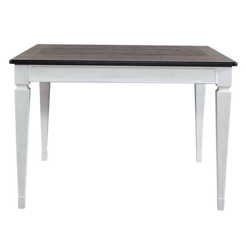Allyson Park Pedestal Counter Height Leg Table in Wirebrushed White