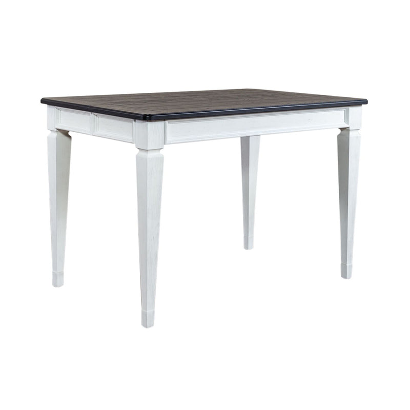 Allyson Park Pedestal Counter Height Leg Table in Wirebrushed White