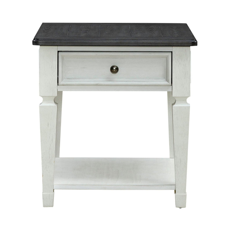 Allyson Park Drawer End Table in Wirebrushed White