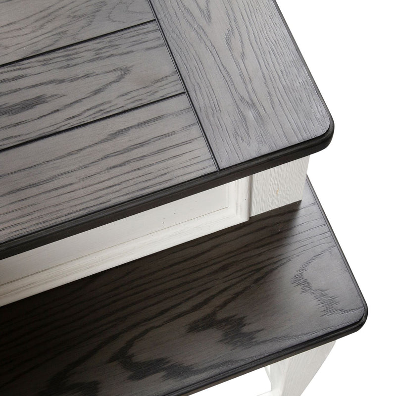 Allyson Park Console Bar Table in Wirebrushed White