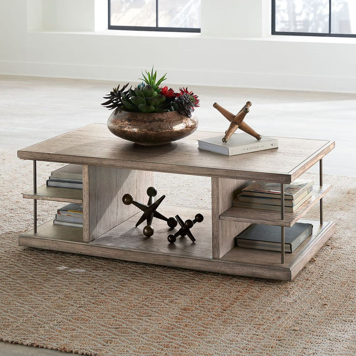 Liberty Furniture City Scape Cocktail Table in White Oak Veneers